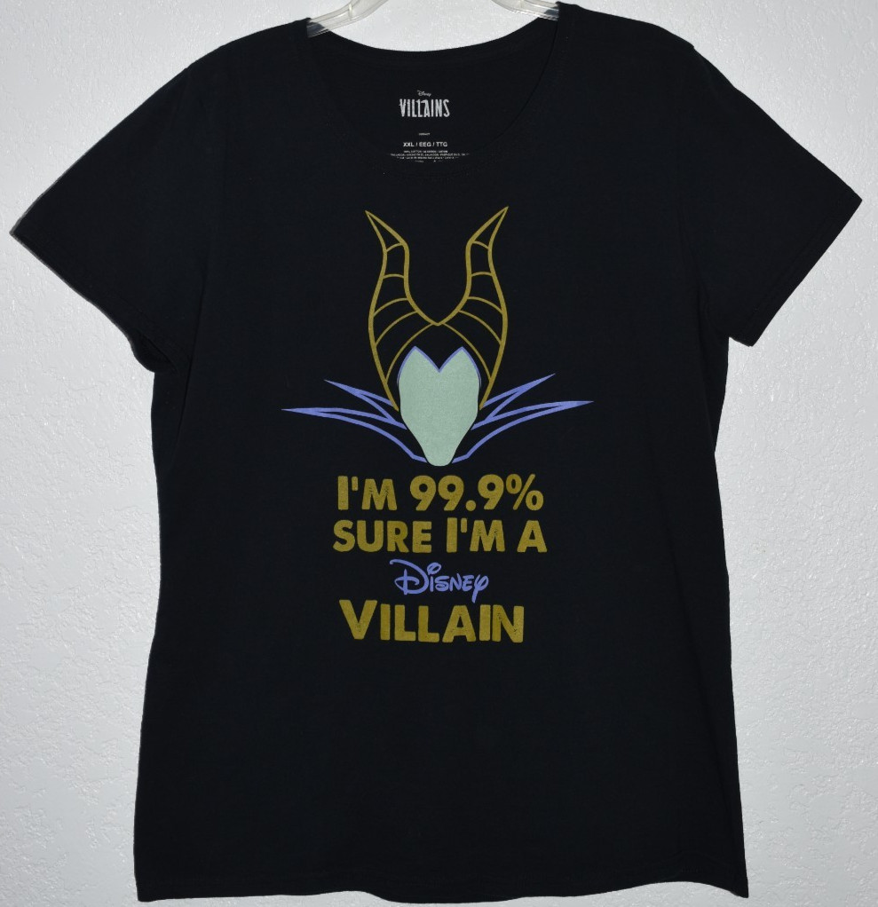 Disney Villains T-Shirt Adult XXL Black W/ Graphics 99.9% SURE I'M A VILLIAN XXL gallery