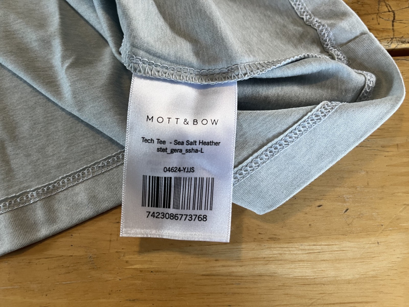 Lot Of 5 Mott & Bow Large Gray T Shirts Tech Tee Sea Salt Heather A04 gallery