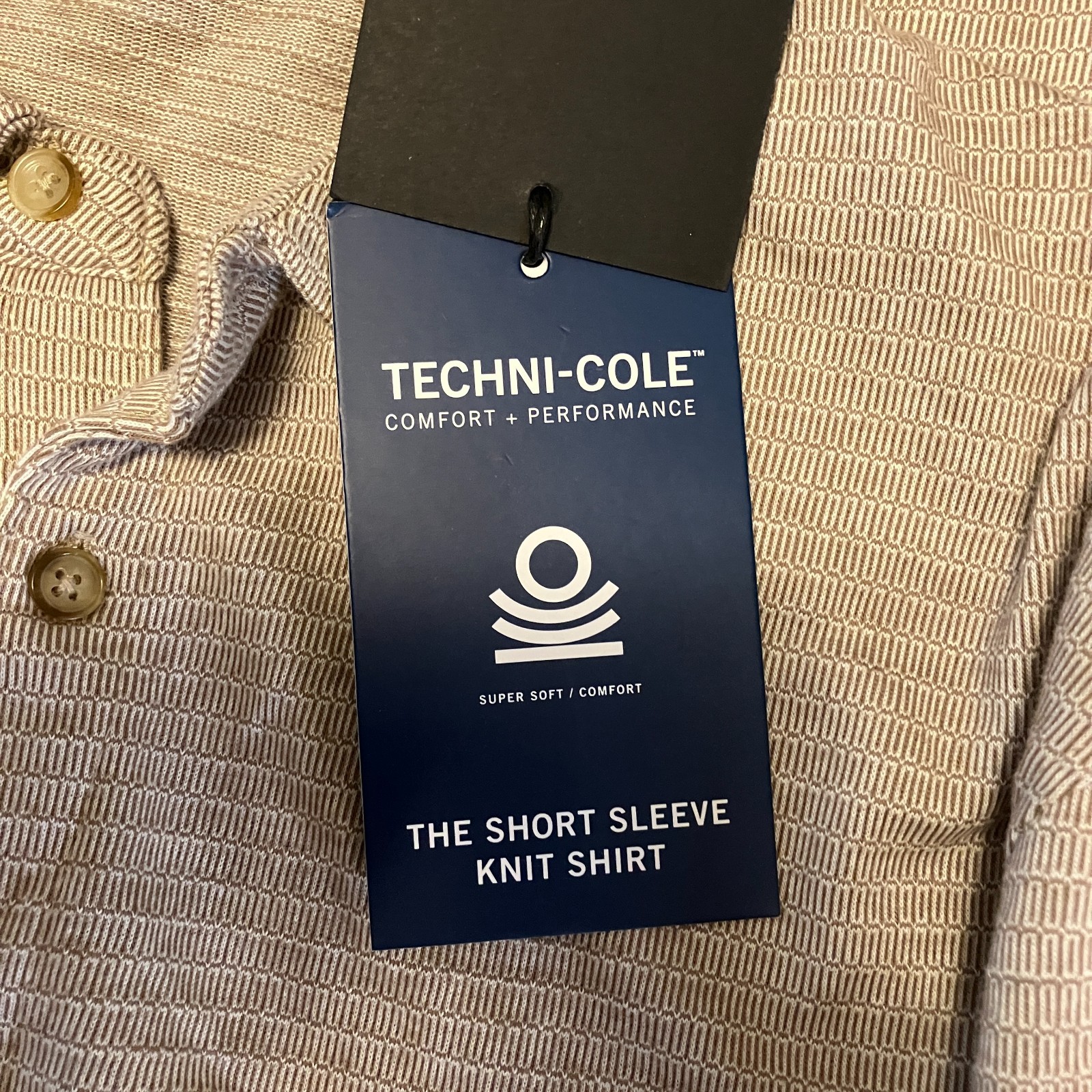 Kenneth Cole Mens S Techni-Cole Knit Shirt New With Tags 100% Cotton Textured gallery