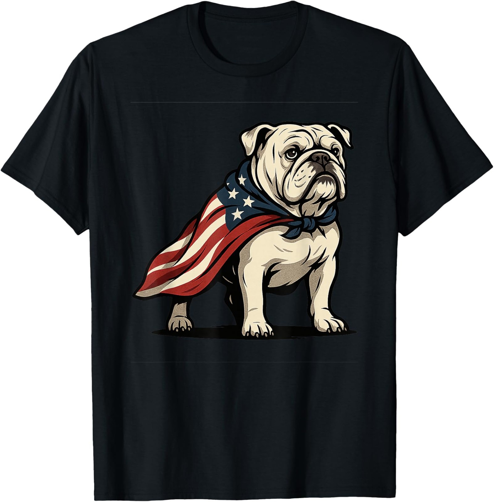 Patriotic Bulldog 4th Of July Funny Dog Lover Flag Independence Day Unisex Tee gallery