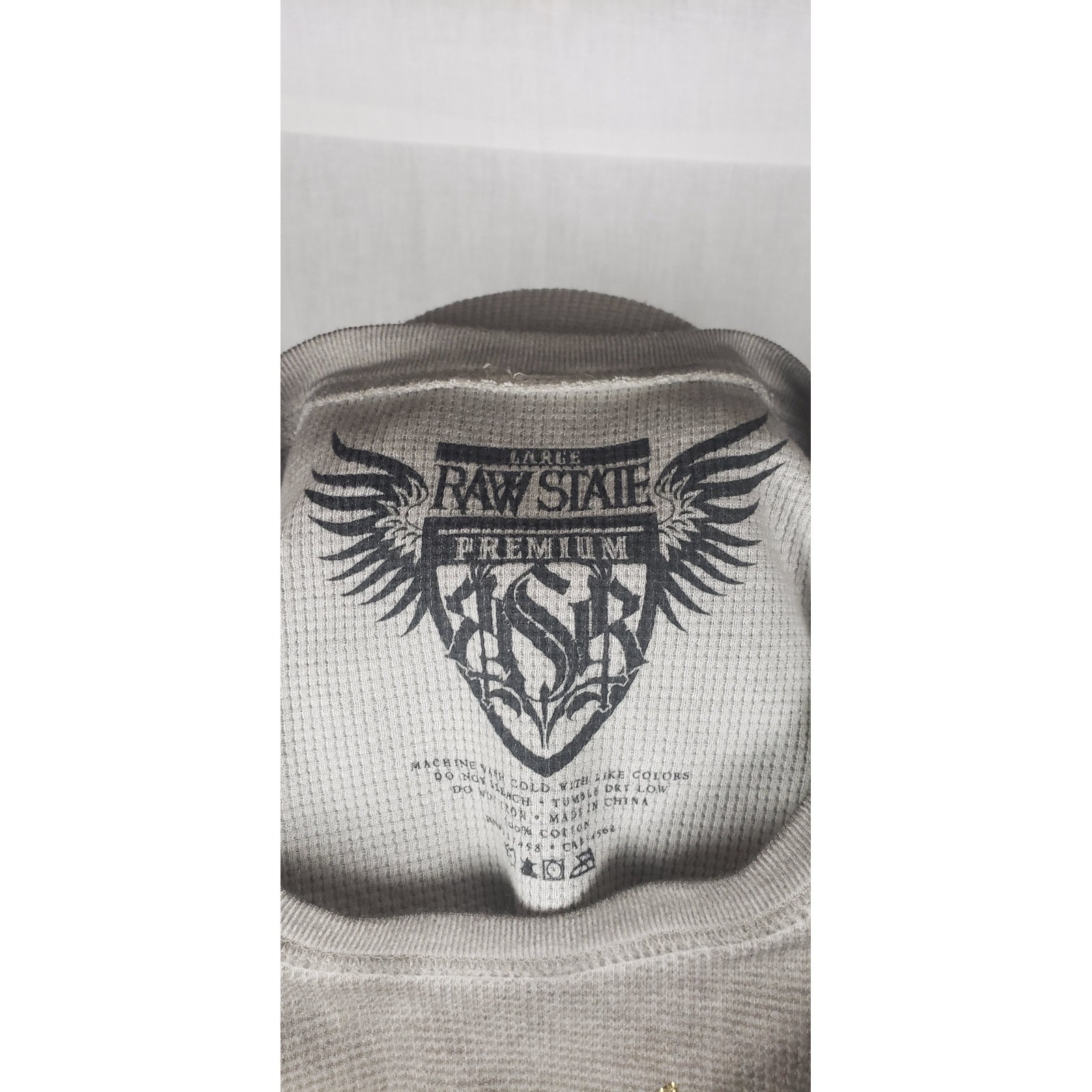Xtreme Couture Skull Cross Thermal Shirt Mens L Gray Graphic Print Casual Y2K gallery
