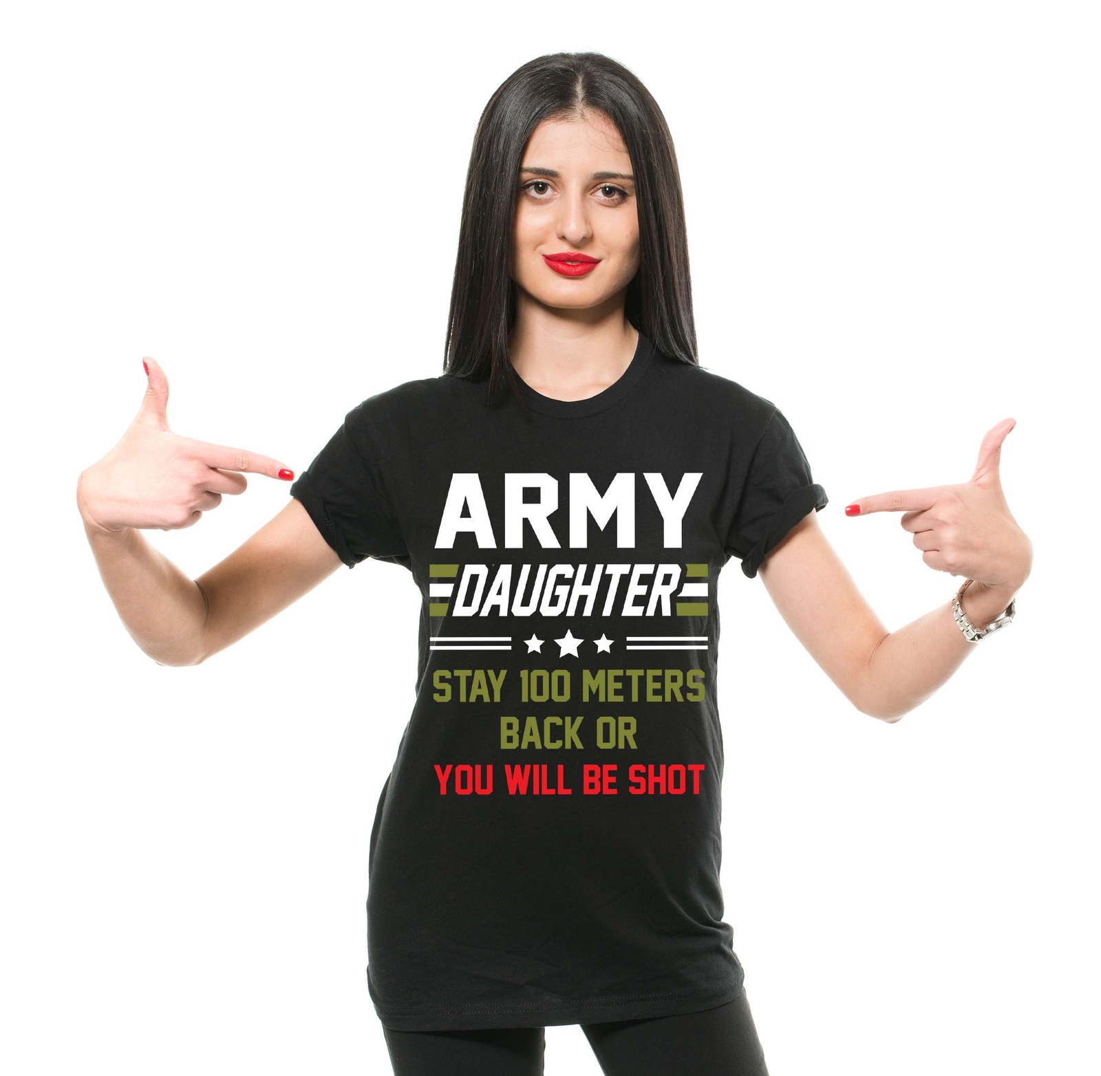 Army Daughter Shirt Funny Daughter Tee Shirt US Military Shirt Womens Unisex Tee gallery