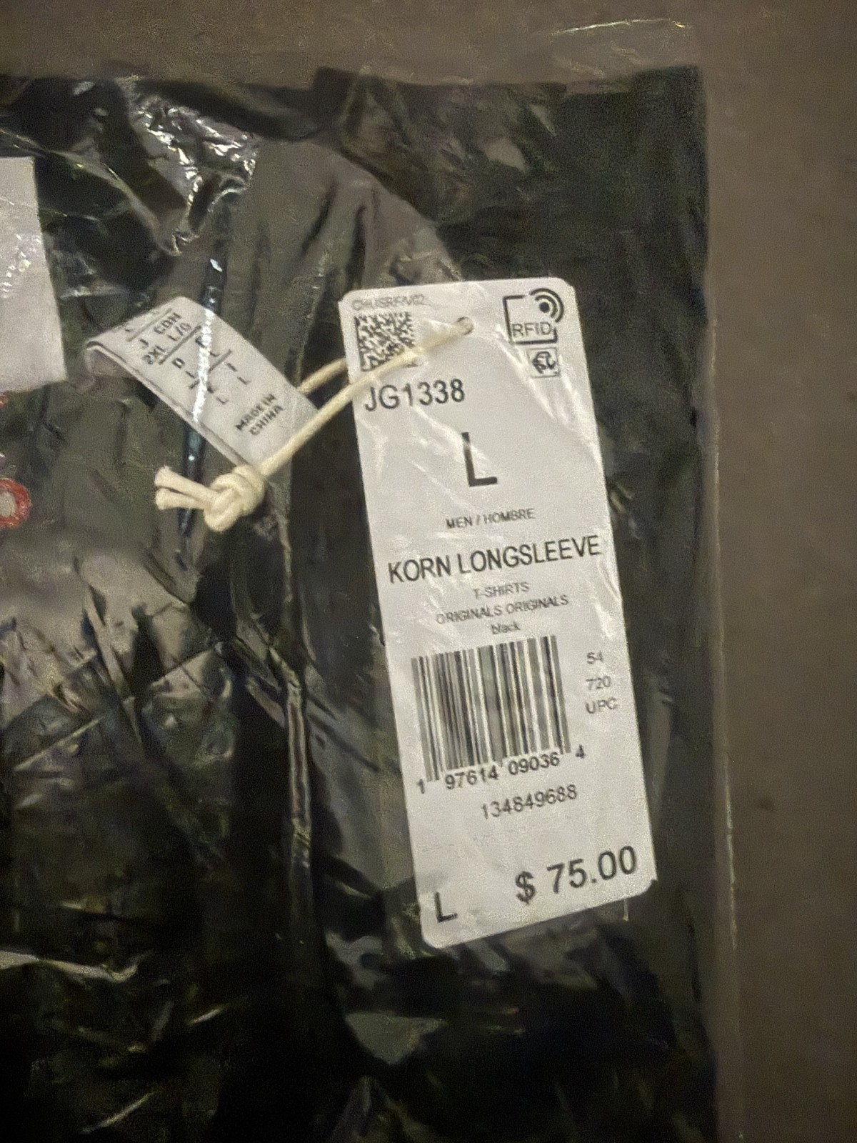 Adidas x KoRn Size LARGE Brand New Never Worn Long Sleeve Shirt Black - JG1338 gallery