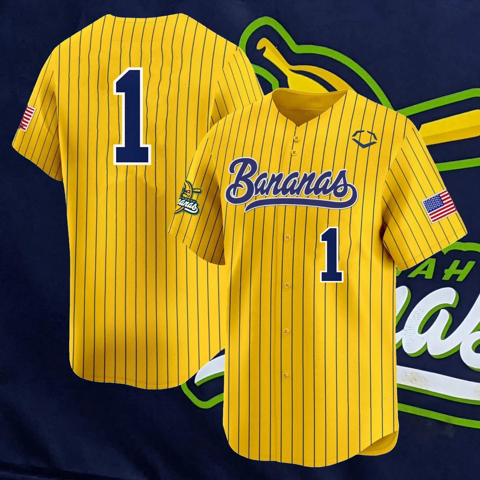 NEW Savannah Bananas #1 Baseball Jersey All Size QT1743 gallery