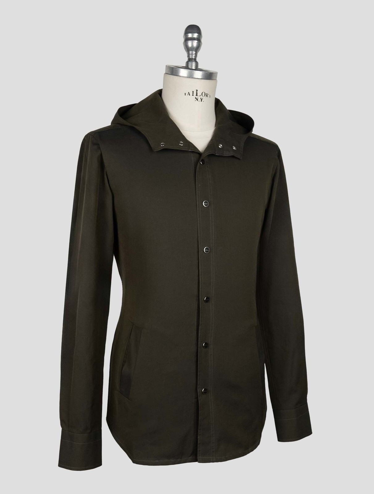 NEW KITON DARK GREEN COTTON SHIRT MARIANO EU 56 - US 46 - 2XL KME51 gallery