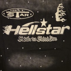 Hellstar Faded Black Sparkle Graphic Tee Mens Large NWT Oversized Y2K Streetwear