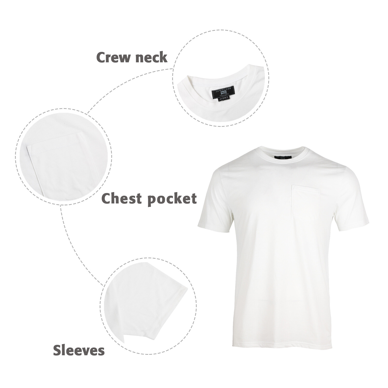Beautiful Giant Cotton T-Shirts Men's Casual Short Sleeve Solid Undershirt Tees gallery