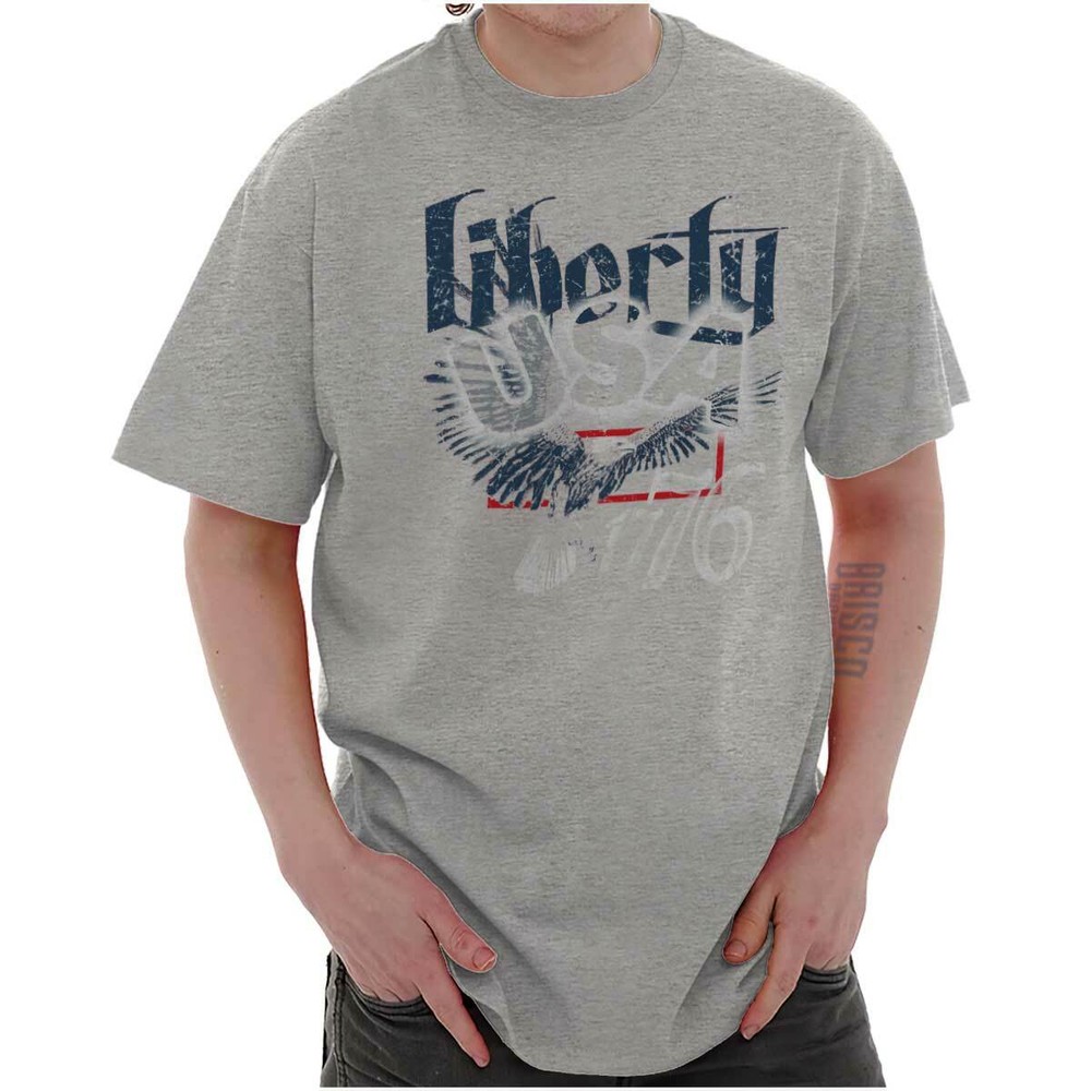 Vintage Distressed Liberty USA Bald Eagle Womens or Mens Crewneck T Shirt Tee