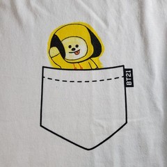 Official NWT BT21 BTS “Chimmy” Pocket white graphic tee shirt Bangtan boys merch