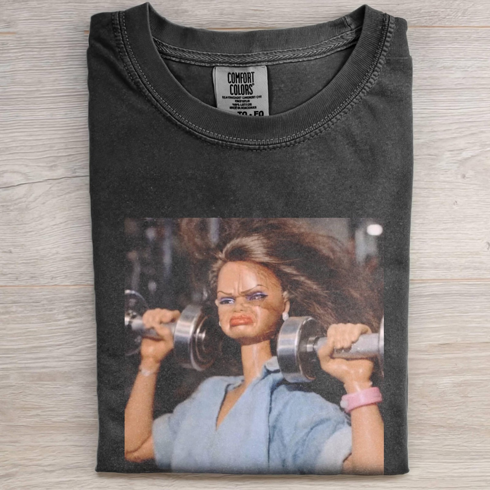 Funny Gym Doll Shirt Vintage Workout Meme T-Shirt Retro Fitness Tee gallery