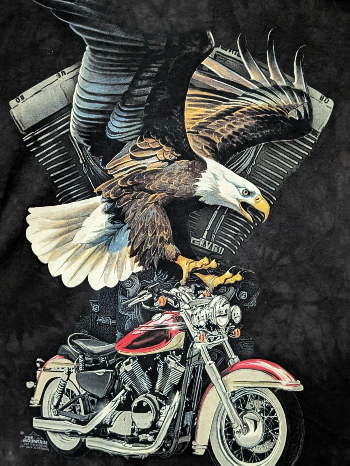 The Mountain Men’s T-shirt Black Eagle Motorcycle Cruising RL XL #2953 NWOT