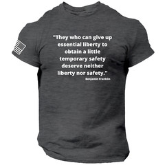 LIBERTY FOR SECURITY BENJAMIN FRANKLIN QUOTE T-SHIRT AMERICAN✔ PATRIOTIC✔ U.S.A.