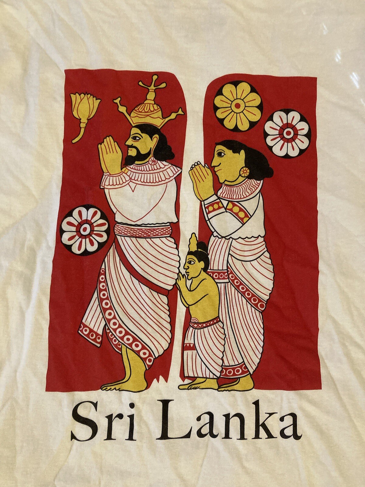 Sri Lanka Men’s MEDIUM White T-Shirt Graphic Art Design Printed Top gallery