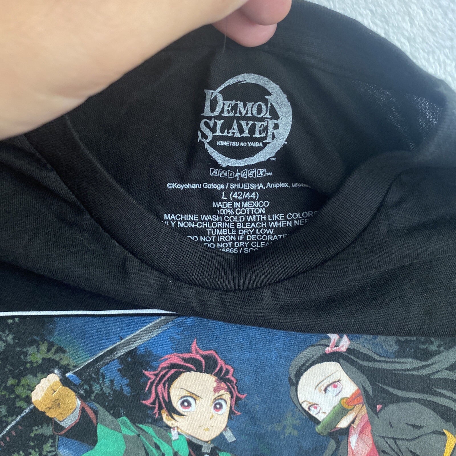 Demon Slayer T Shirt Sz large L Anime Japanese Comic Art Graphic Tee Black gallery