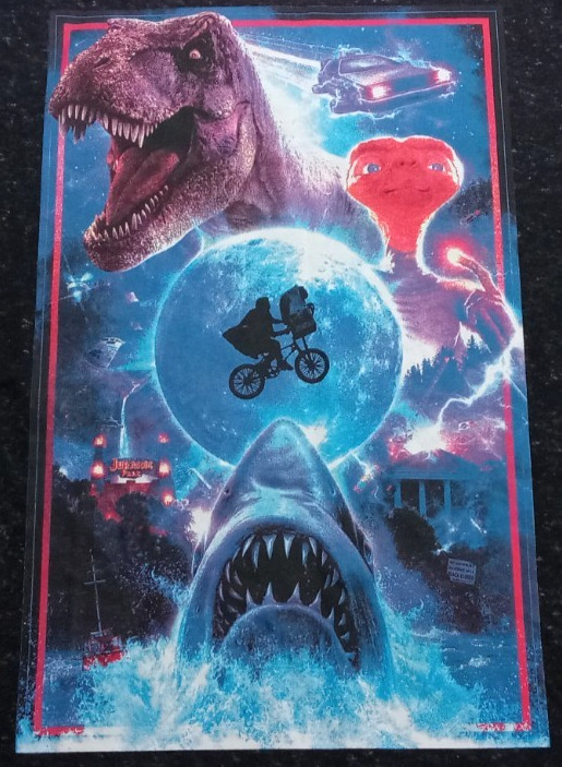 Universal Studios Men's Medium T-Shirt E.T. Jaws Jurassic Park Black Overdye gallery