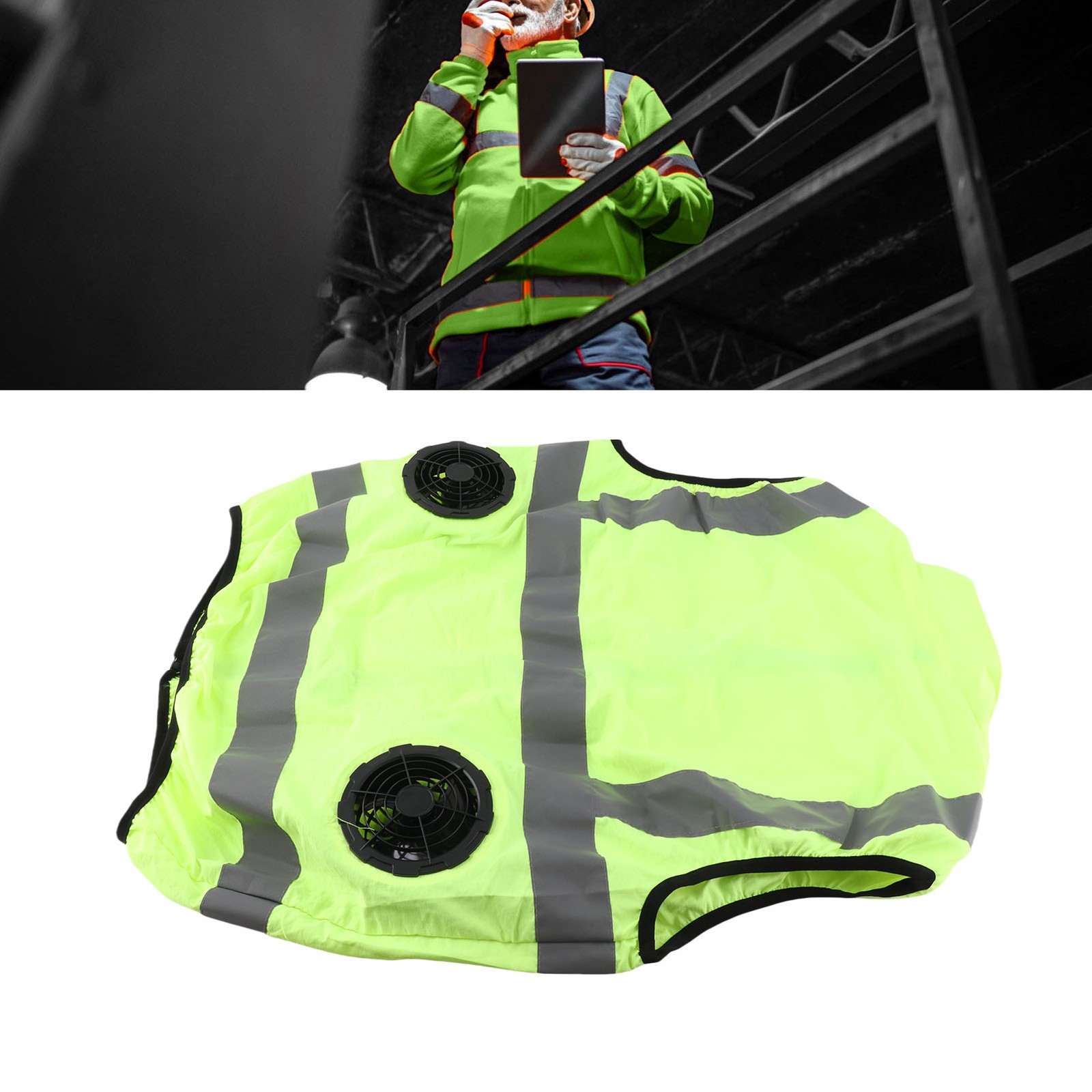 Cool Vest Summer Cooling Fan Waistcoat Air Conditioned Reflective Stripe gallery