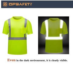 High Visibility Shirts Quick Dry Safety T Shirts with Reflective Strips and P…