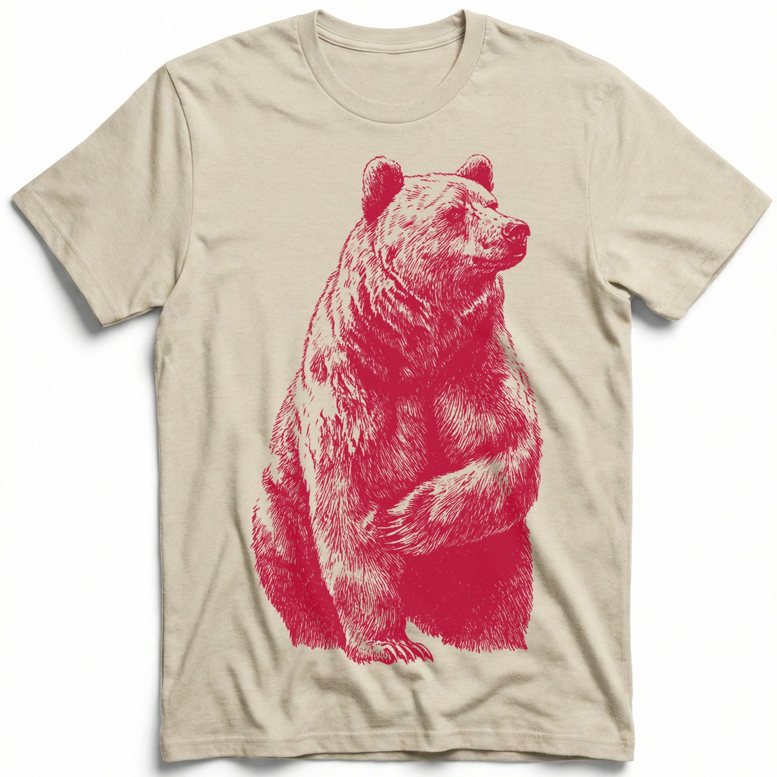 Red Grizzly Bear Silhouette Wildlife Nature T-Shirt Forest Animal Graphic Tee gallery