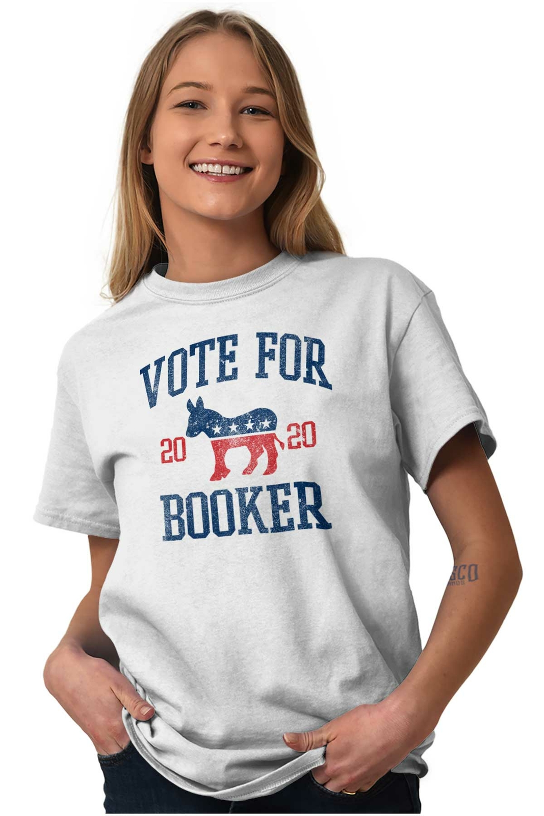 Vote Booker 2020 President Democrat Election Adult Short Sleeve Crewneck Tee gallery