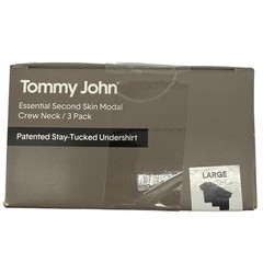 Tommy John Mens L Essential Second Skin Modal Crew Neck Undershirt 3 Pack Black