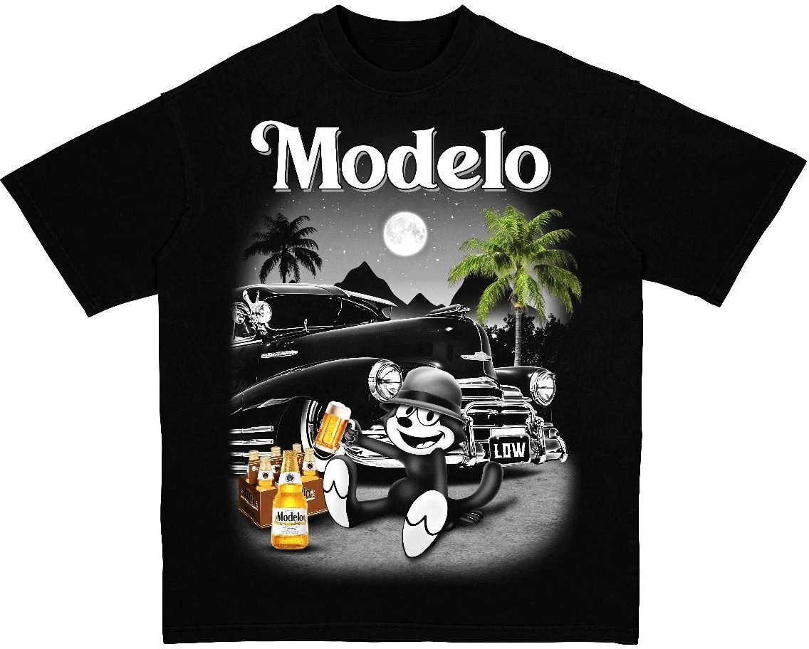 Modelo The Cat Mens Heavyweight Low Rider T-Shirt Print On Shaka Wear Tee gallery