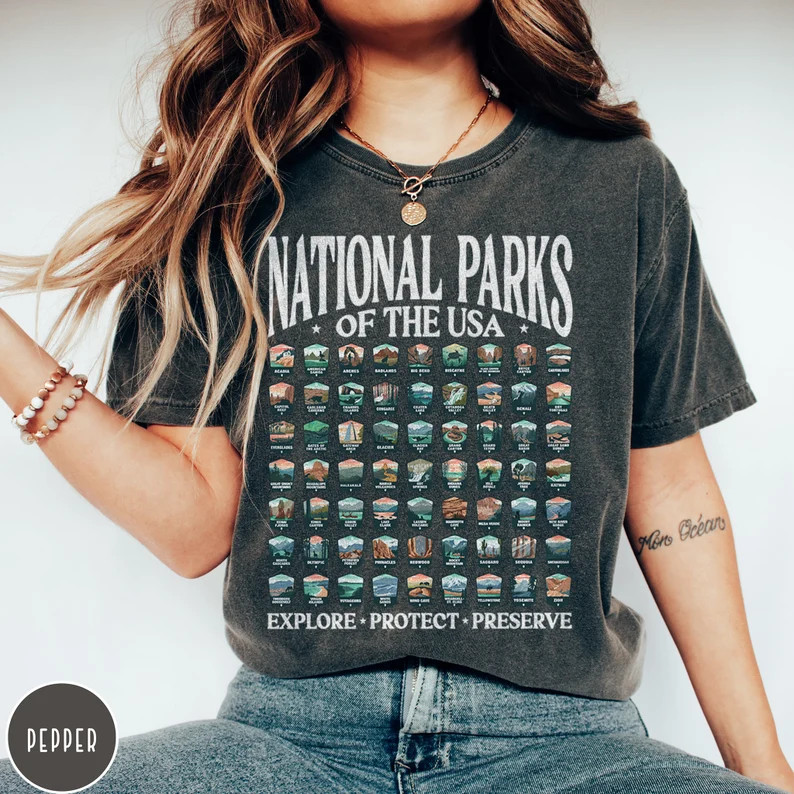 National Parks US Comfort Tee Shirt Nature Lover Gift