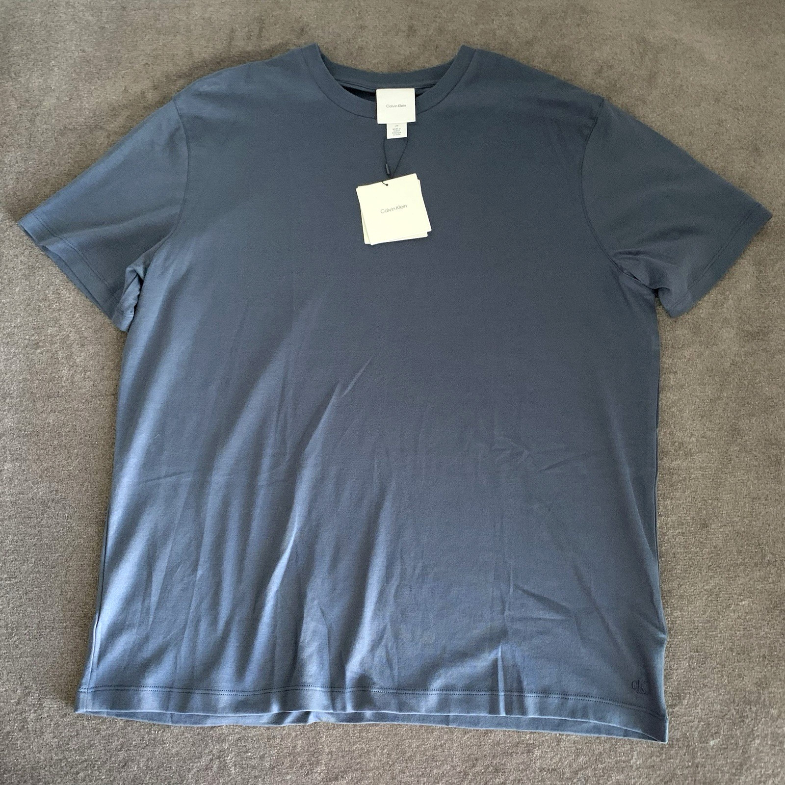 Calvin Klein Mens L Short-Sleeve Supima Cotton Soft Interlock T-Shirt Ink Blue gallery