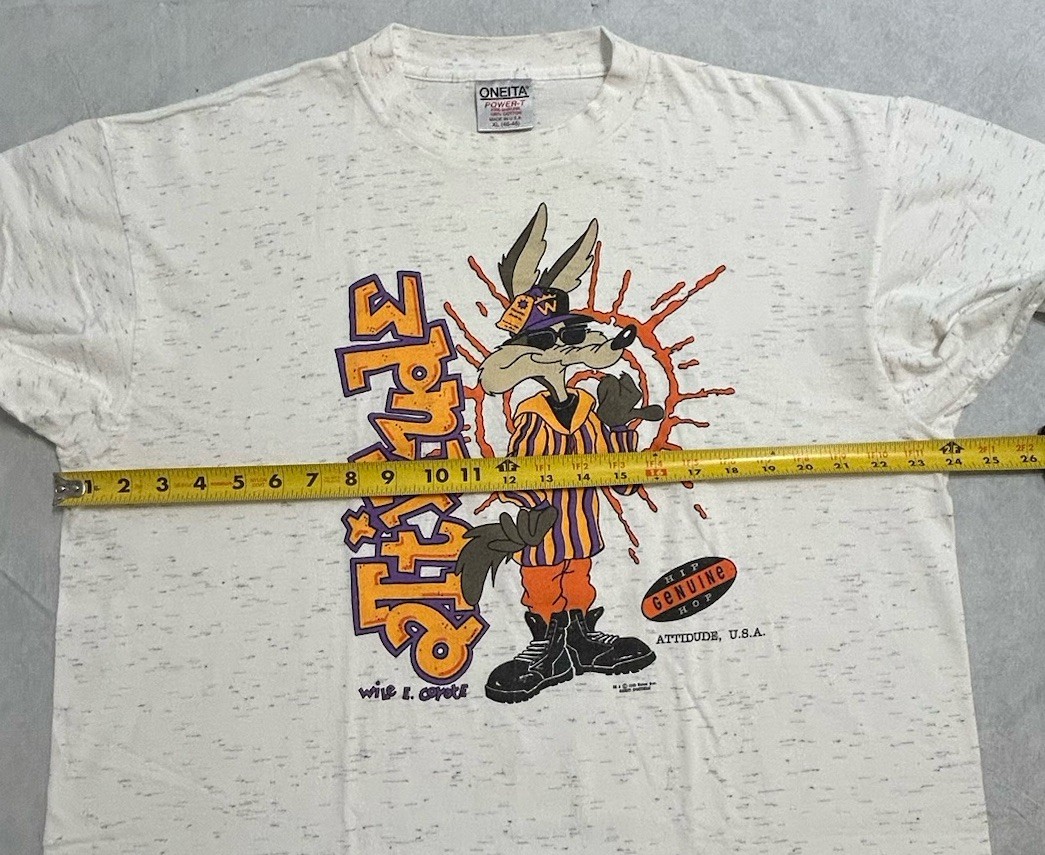Vintage 1993 Looney Wile E. Coyote Warner Bros Attitude XL Single Stitch gallery