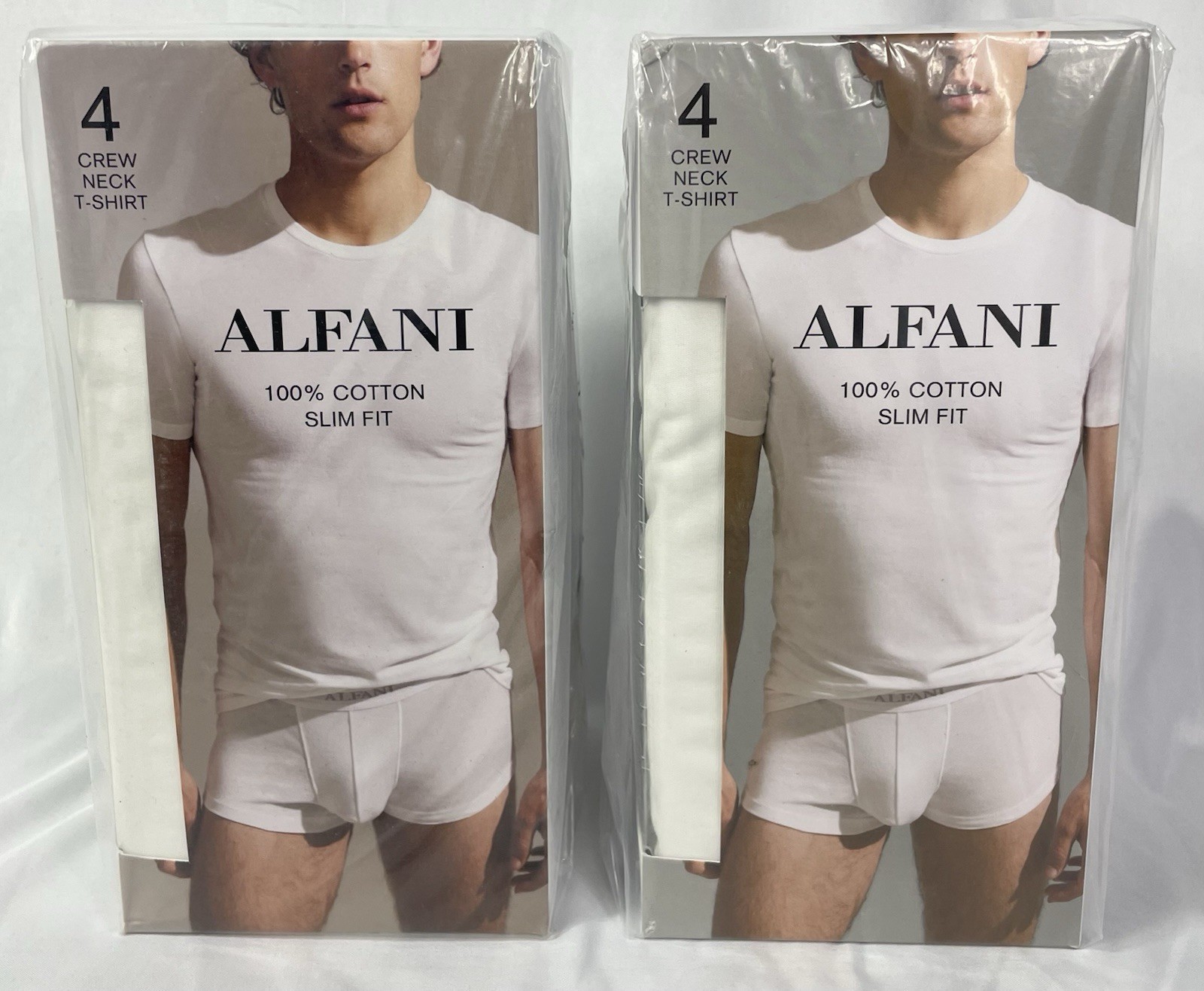 ALFANI Lot of 2 Men’s XXL 4-Pack Slim-Fit Solid Cotton Undershirts 8 Total NWT
