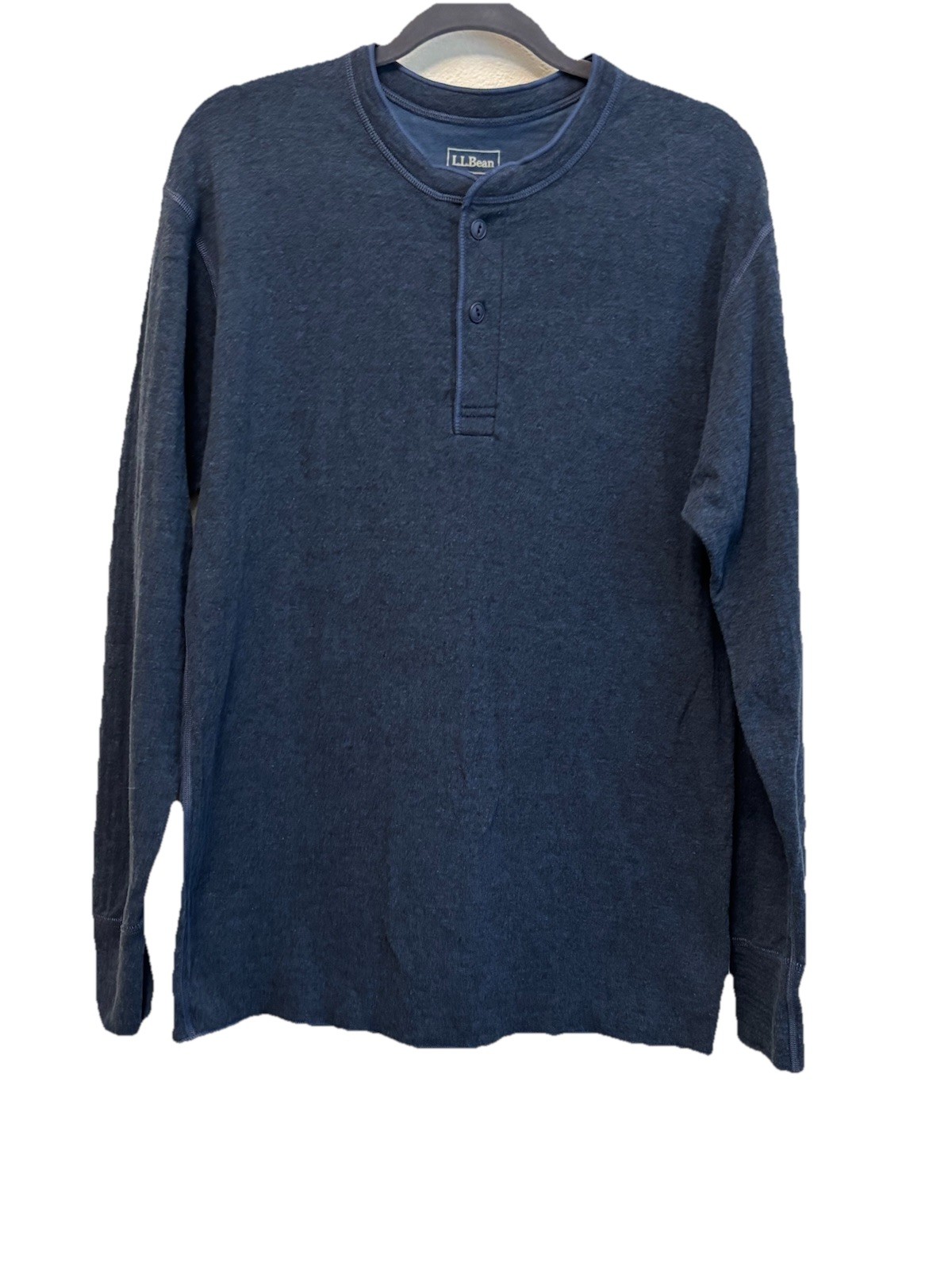 L.L. Bean Men's Two Layer River Drivers Wool Henley Shirt Medium Blue Canada gallery