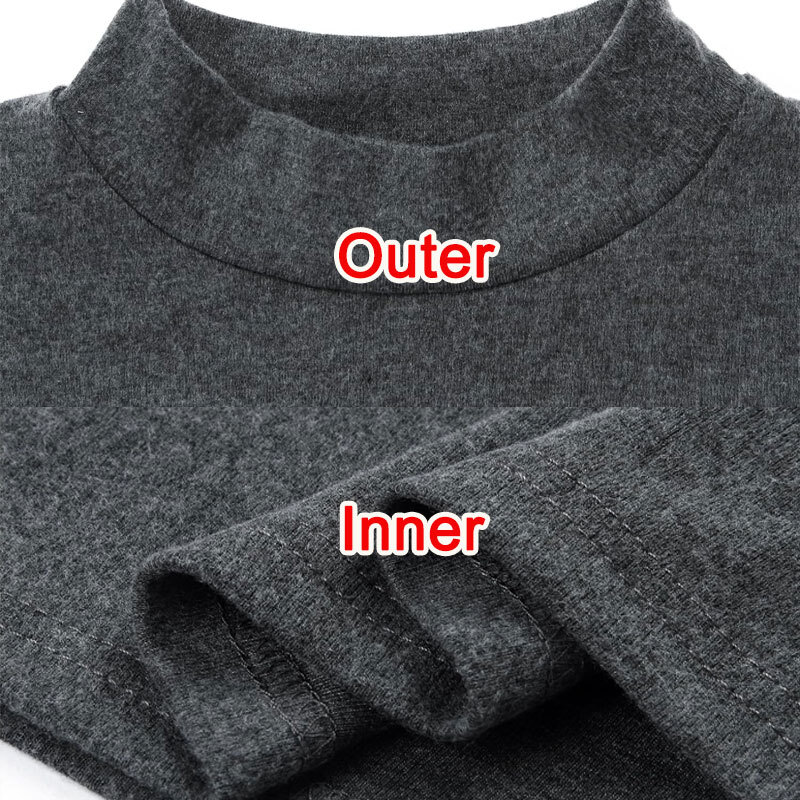 Men's Mock Turtleneck T-Shirt Long Sleeve Warm Pullover Basic Undershirt Top gallery