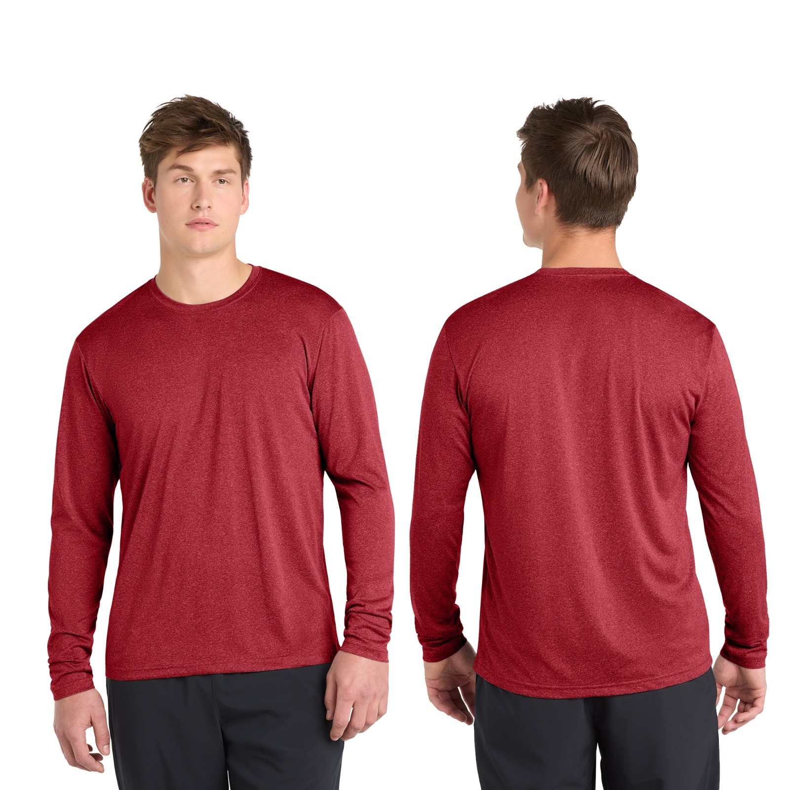 Custom Printed Sport-Tek Long Sleeve Heather Contender Tee Gift For Him ST360LS gallery