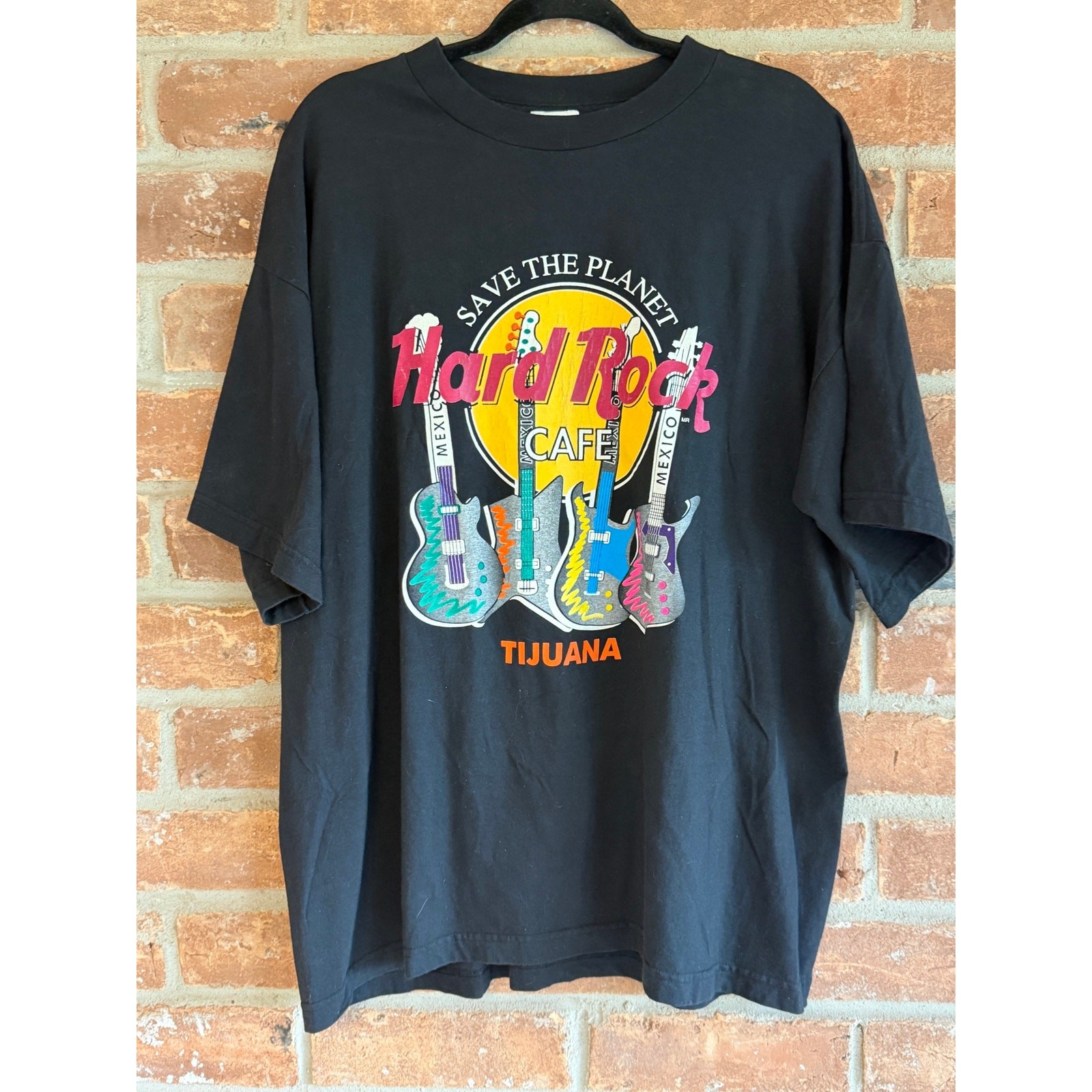 Vintage Hard Rock Cafe Tijuana Mexico Save The Planet T Shirt XL Black