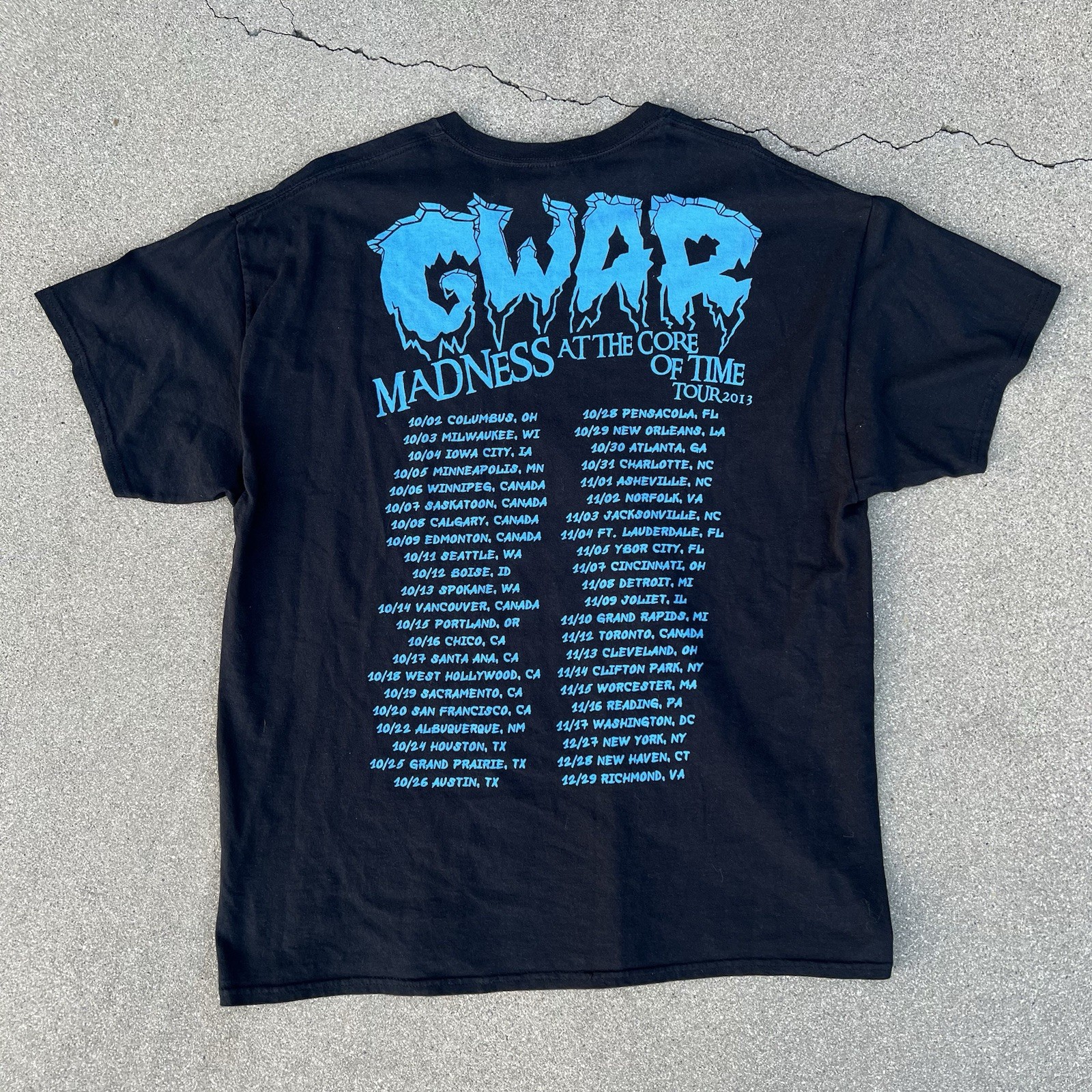 2013 GWAR Madness At The Core Of Time Tour Heavy Metal Punk Band T-Shirt XL gallery