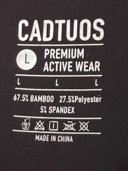 CADTUOS Men’s L Black Bamboo Blend Activewear T-Shirt Soft Stretch Athletic Tee