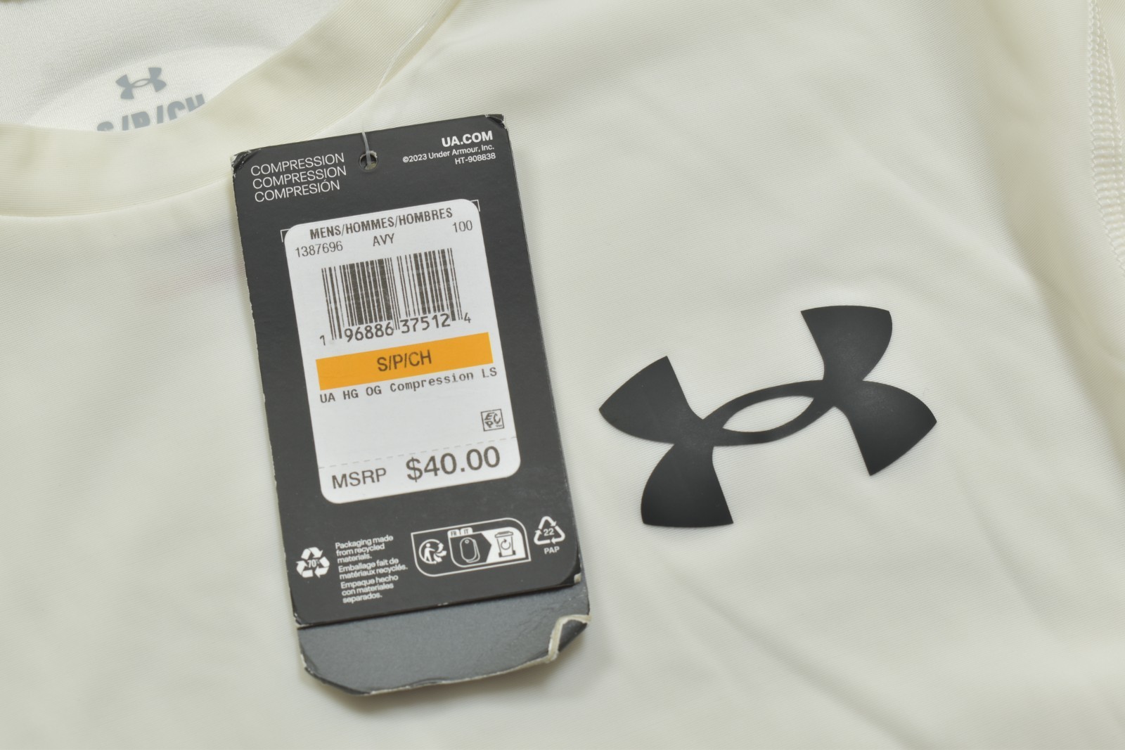 Under Armour HeatGear Compression Shirt Men S White Long Sleeve Base Layer NEW gallery