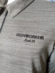 Ironworkers Union Local 55 Long Sleeve Pullover 1/4 Zip Polo Shirt XL Toledo OH