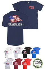 FIJI Phi Gamma Delta Fraternity Bella+Canvas American Flag USA Shirt