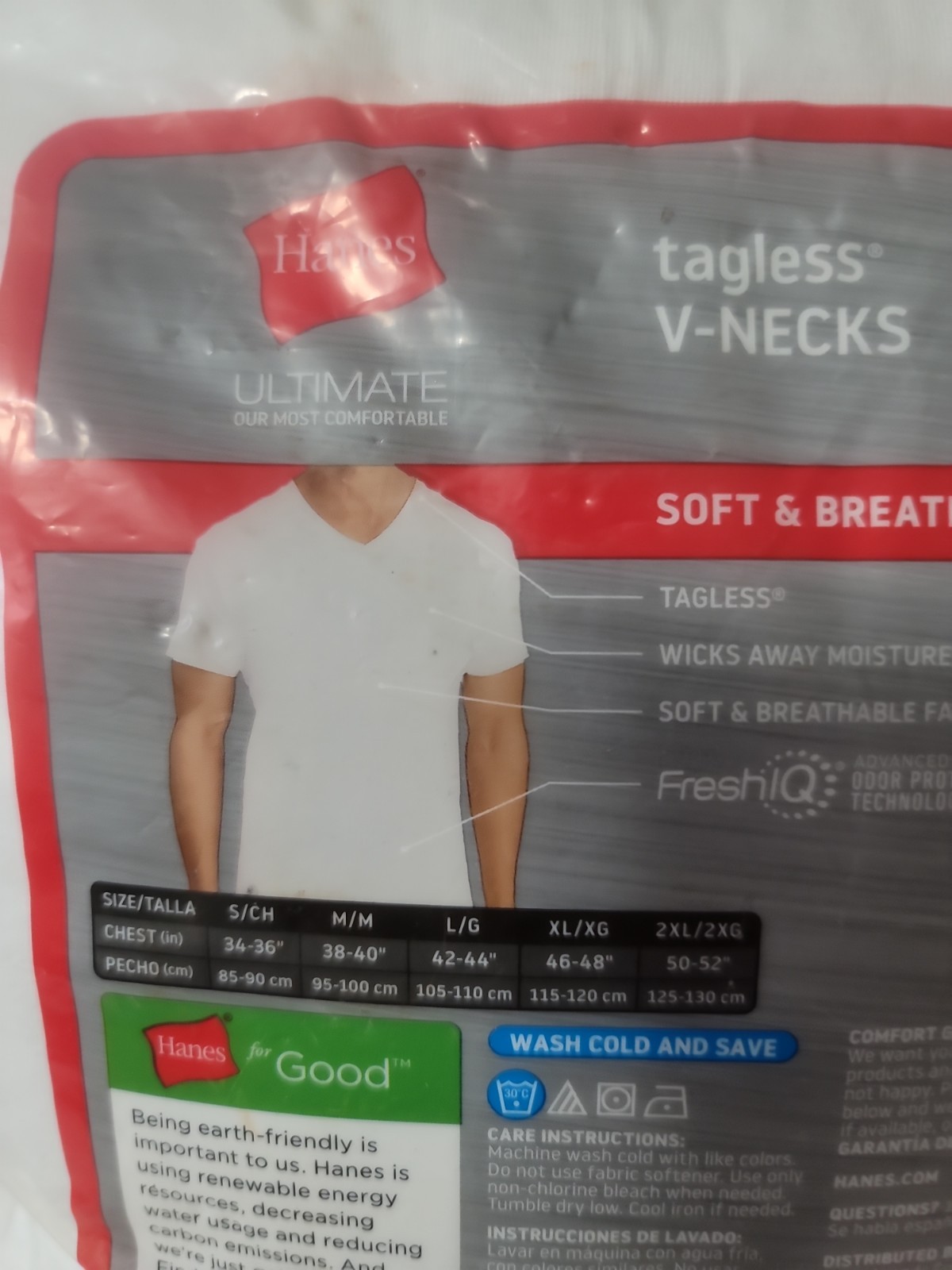Hanes ULTIMATE XL 6 PACK WHITE Men's Short Sleeve V Neck T-Shirts 46-48" gallery