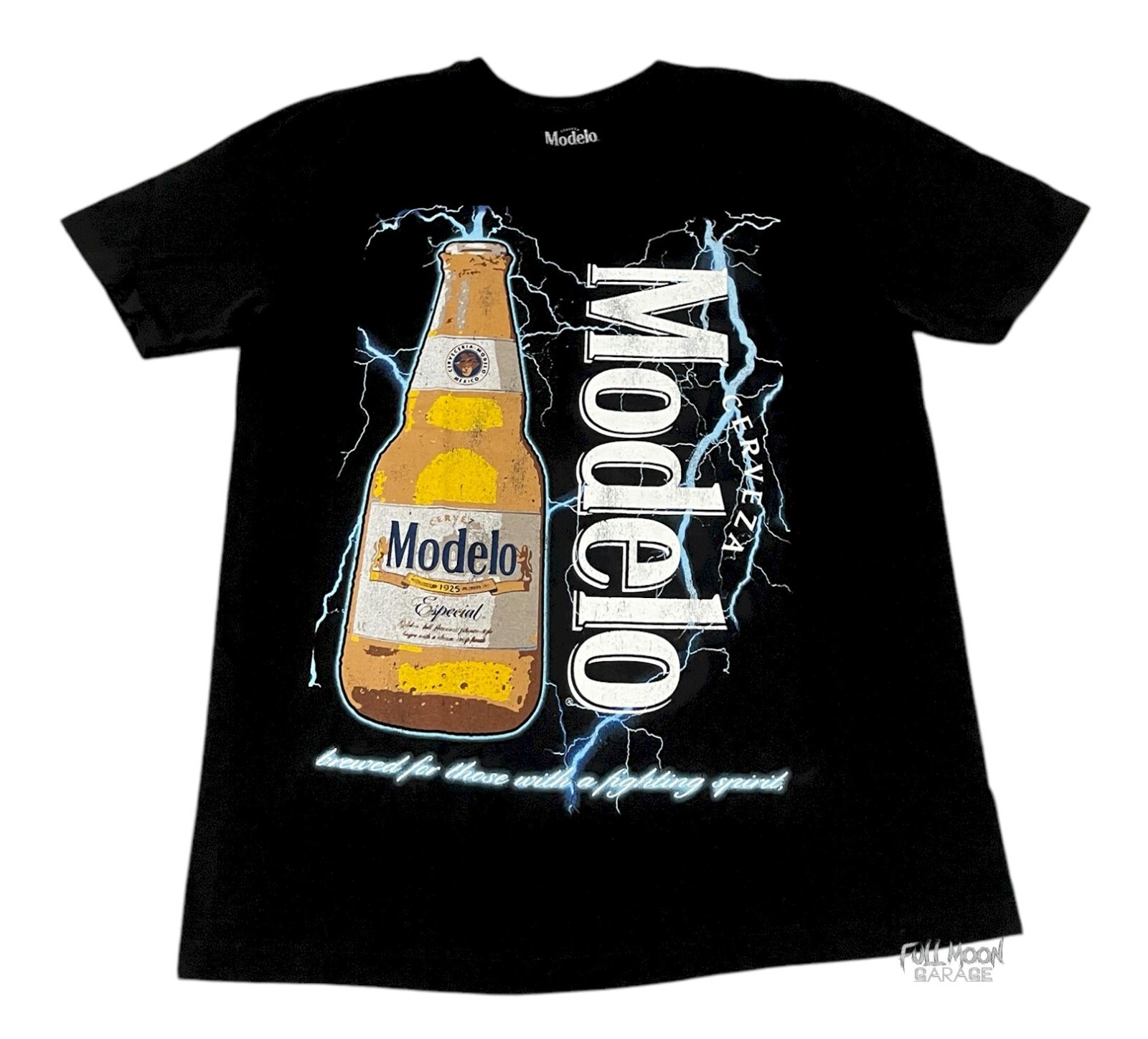 New Modelo Beer Bottle Lightning Logo Men's Vintage T-Shirt gallery