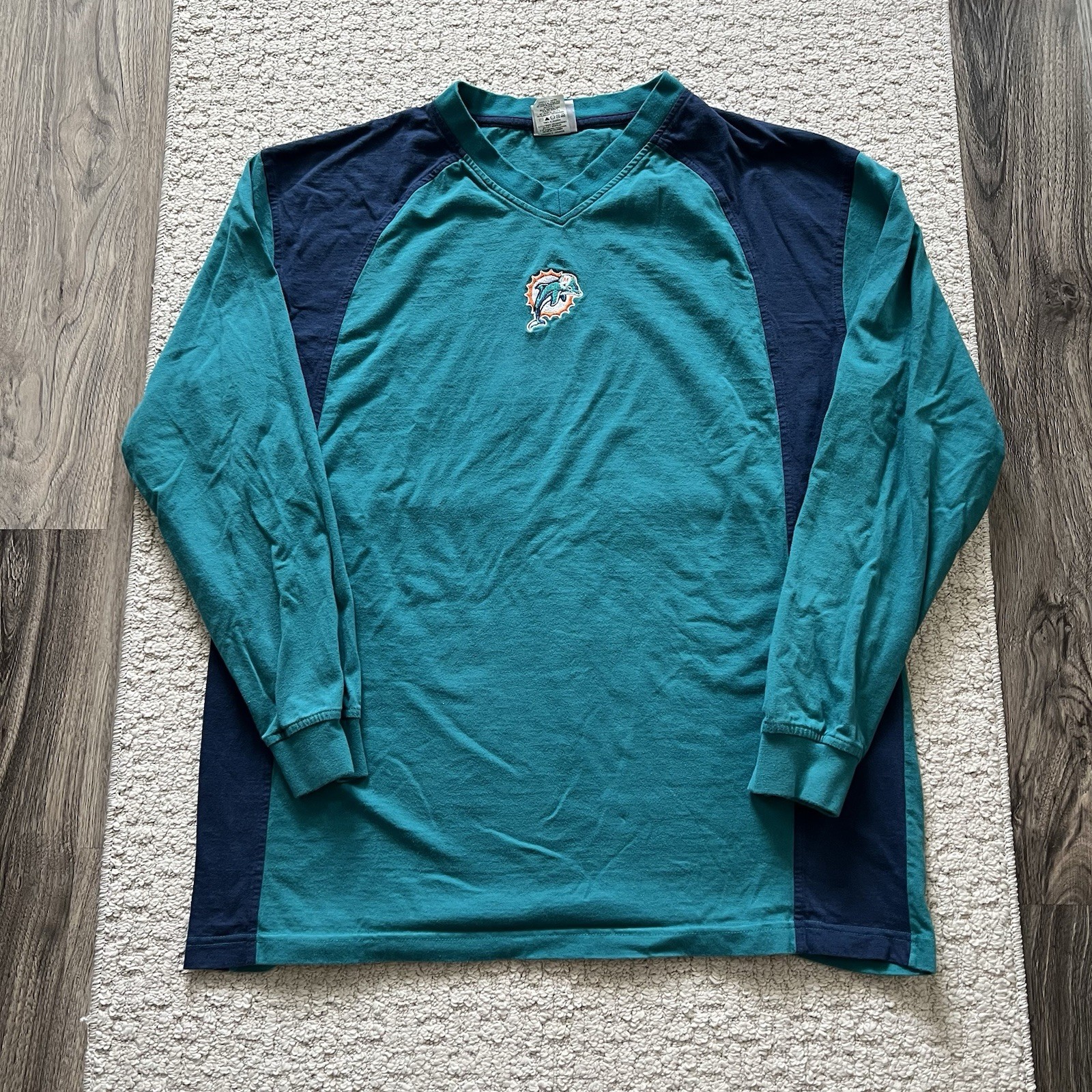 NFL Vintage Y2K Retro Classic Sports Two-Tone Miami Dolphins XL Longsleeve gallery