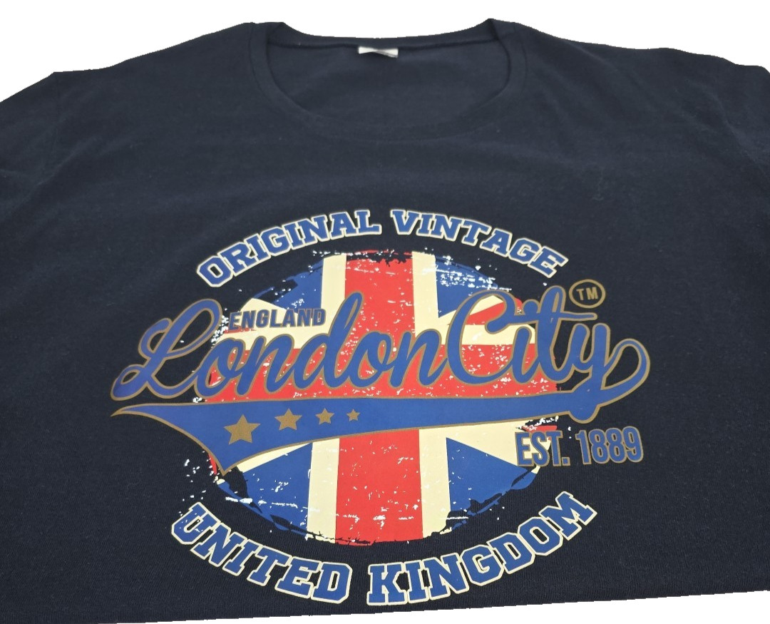 Original Vintage London City United Kingdom Navy S/S 2XL Tee Destination Travel gallery