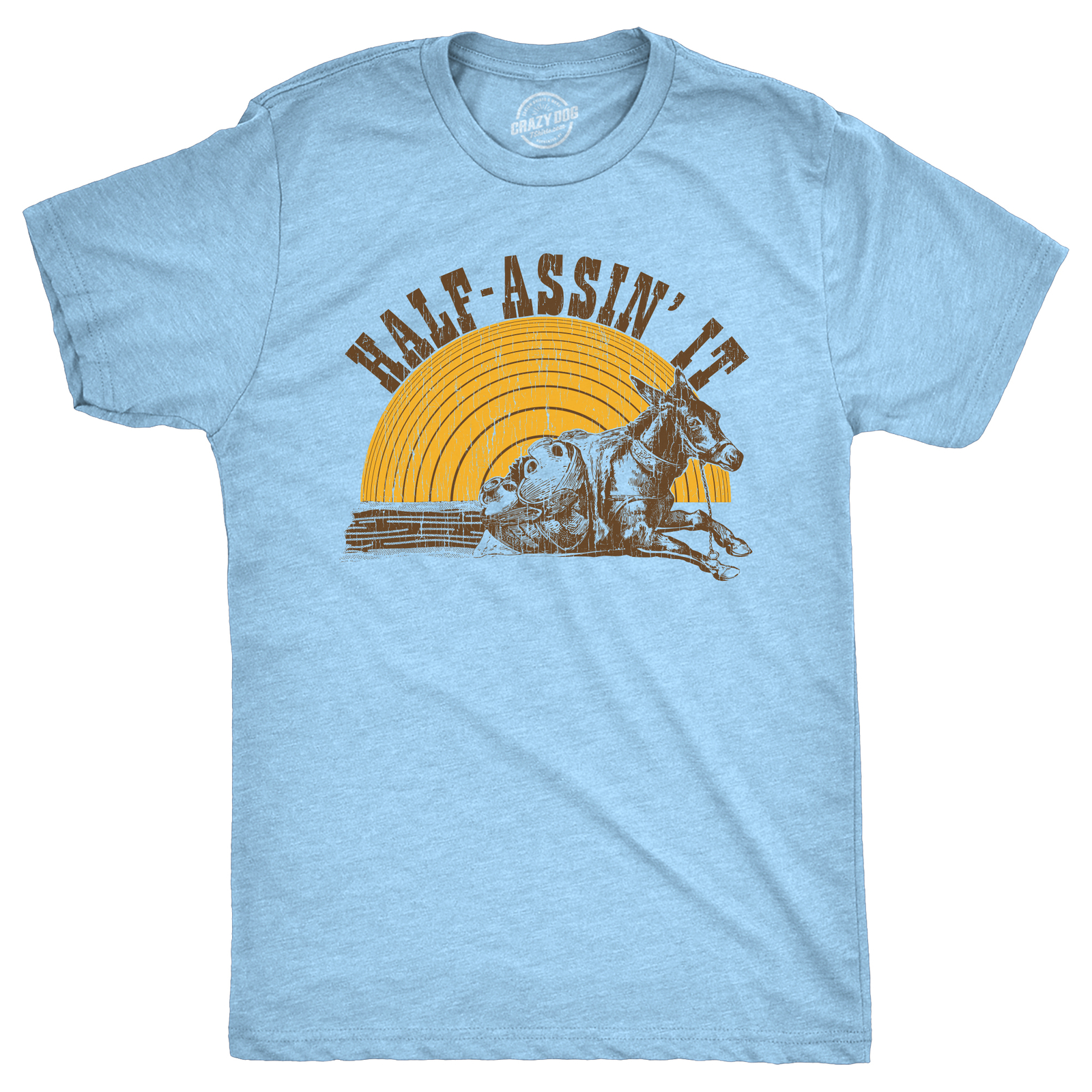 Mens Half Assin It T Shirt Funny Donkey Low Effort Joke Tee For Guys gallery