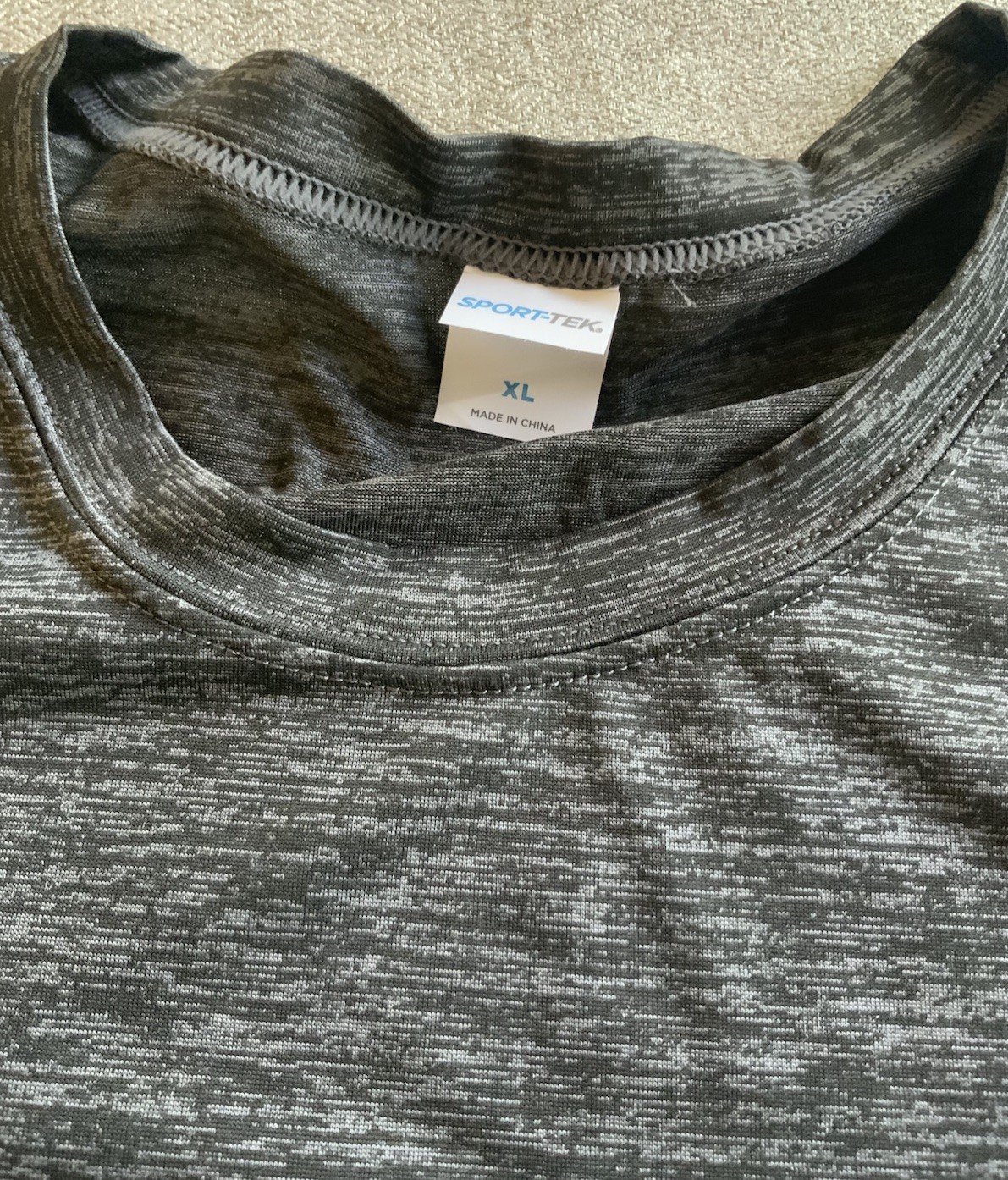 Sport-Tek ST390 Mens T Shirt Posi Charge Electric Heather Gray Black Size XL New gallery