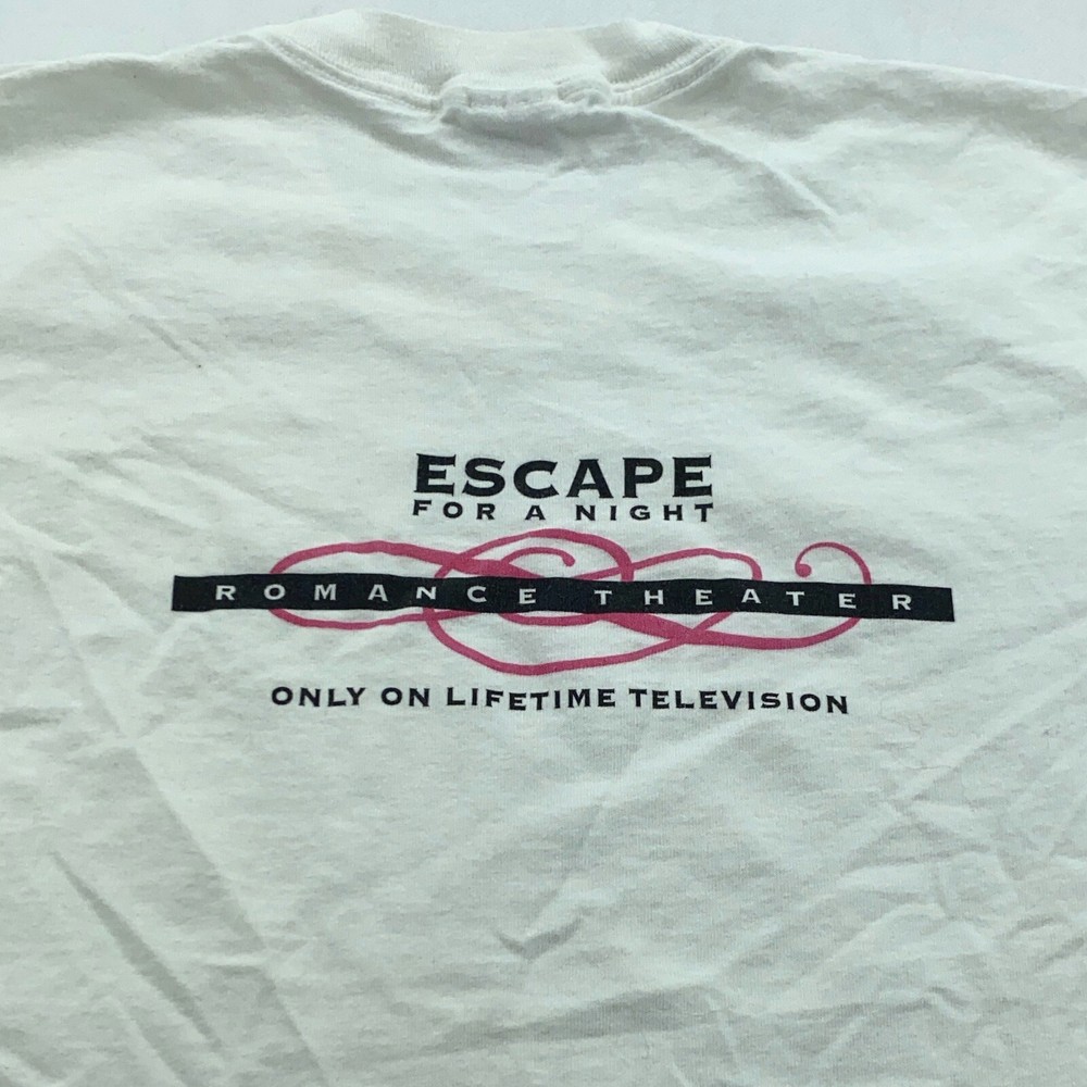 vintage 90s LIFETIME TELEVISION ROMANCE THEATER T-Shirt MEDIUM movie tv soft