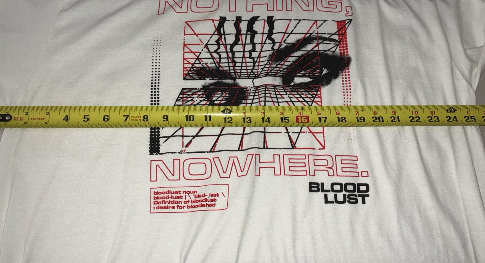 Nothing Nowhere T-shirt XXL White BG Bloodlust Bloodshed Eyes Black Red Graphic gallery