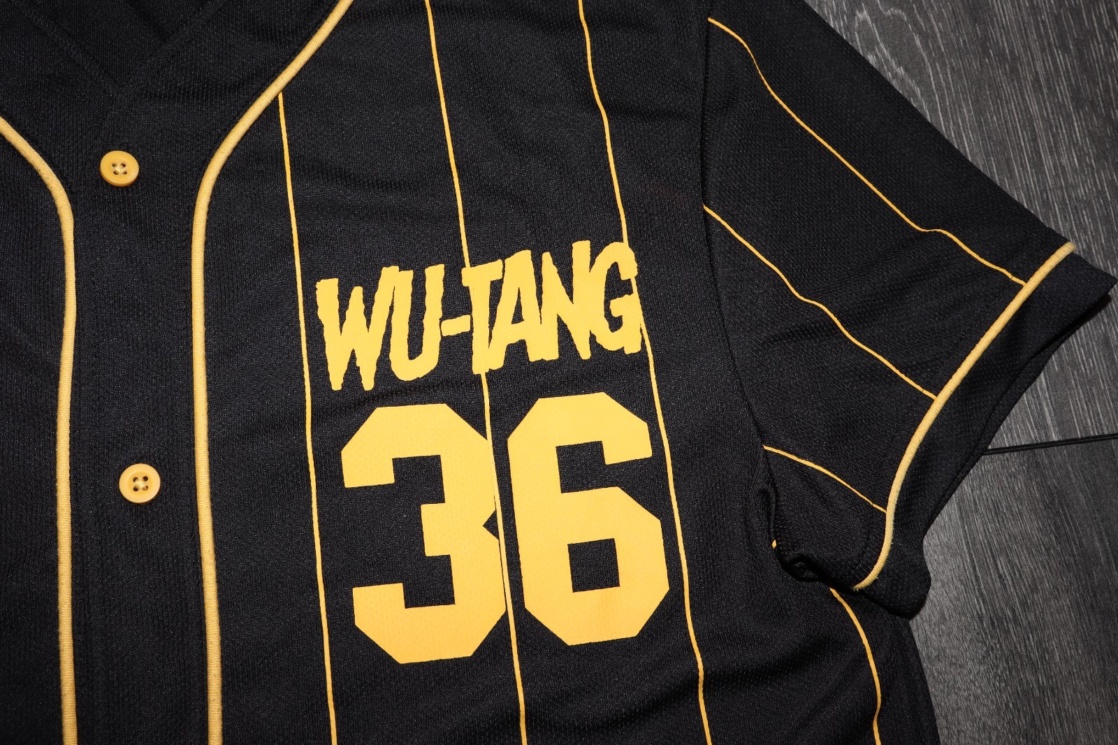 WU TANG CLAN SHIRT BASEBALL JERSEY BLACK RAP TEE HIP HOP BAND TEE BIG LOGO XS gallery
