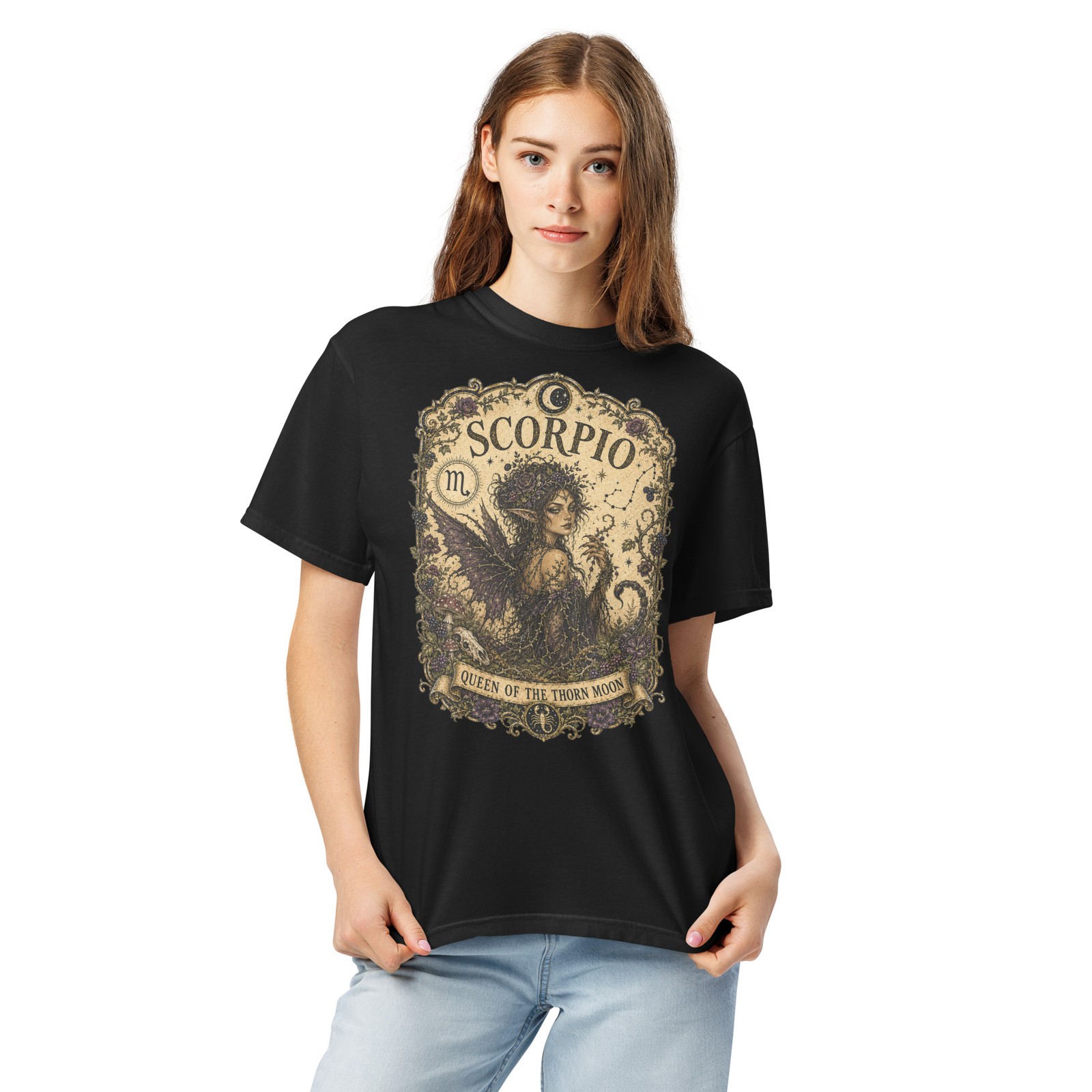 Scorpio Queen Premium Cotton Comfort T-Shirt Fairy Fantasy Zodiac Tee Gift S-4XL gallery