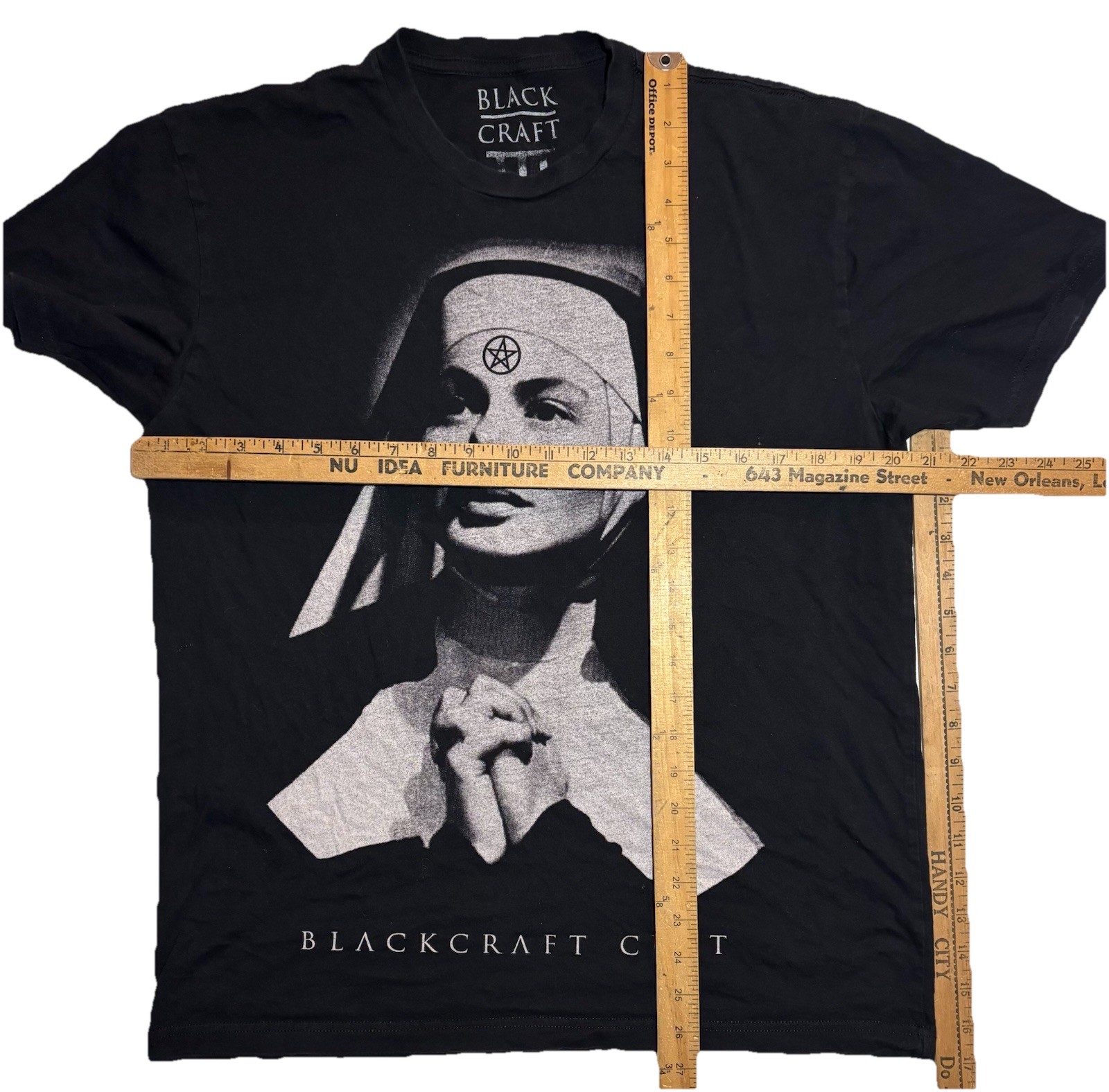 Black Craft Cult Unholy Lesbian Satanic Nun Emo Affliction Church Adult Sz III L gallery