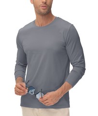 Men’s UPF 50+ Long Sleeve Shirts Sun Block Fishing Casual Sport Workout T-Shirts